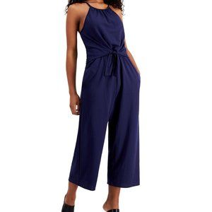 NWT Speechless Juniors Cropped Tie-Front Jumpsuit